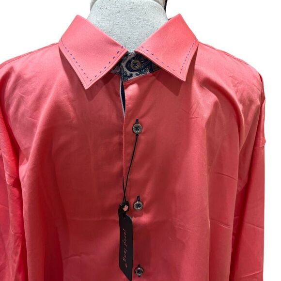 Jared Lang Deep Pink ButtonUp Slim Fit Paisley Contrast Roll Tab Slv 3X NWT $155 - Picture 8 of 16